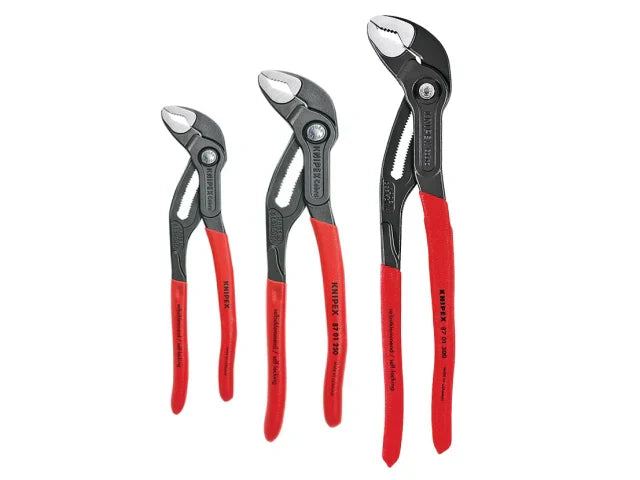 Knipex Cobra Water Pump Pliers Set 3 Piece Adjustable Grip Durable Steel