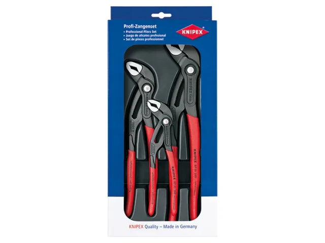 Knipex Cobra Water Pump Pliers Set 3 Piece Adjustable Grip Durable Steel