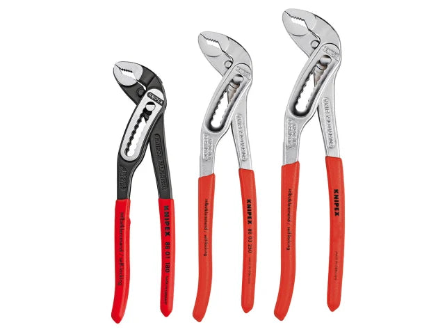 Knipex Alligator Water Pump Pliers Set 3 Piece PVC Handles 180mm 250mm 300mm