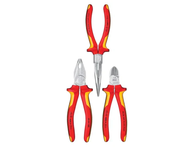 Knipex 3 Piece Elektro VDE Pliers Set Insulated Electrical Tools UK Seller