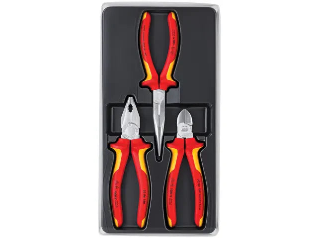 Knipex 3 Piece Elektro VDE Pliers Set Insulated Electrical Tools UK Seller