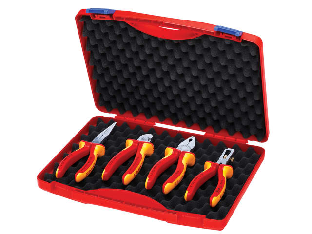 Knipex VDE Pliers Set 4 Piece with Case Insulated 1000V Tested Tools