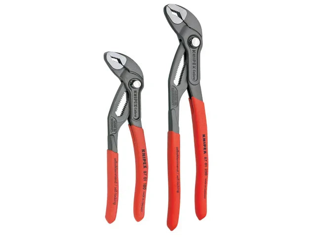 Knipex Cobra Water Pump Pliers Set 2 Piece 180mm 250mm Adjustable Grip