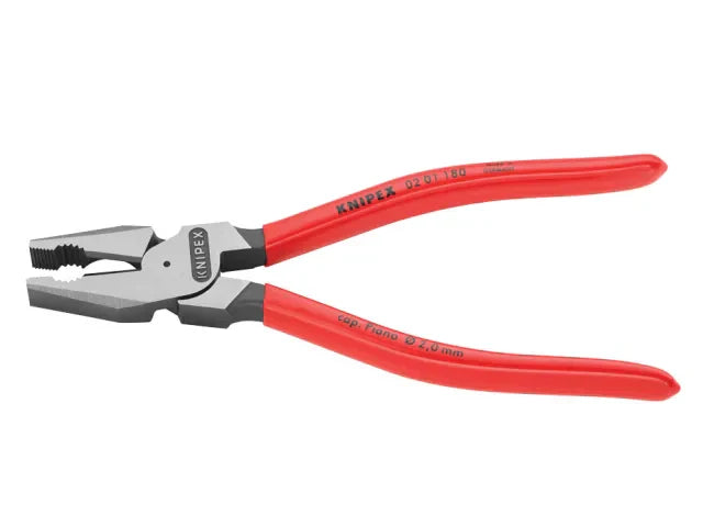 Knipex High Leverage Combination Pliers 180mm PVC Grip Cutting Capacity 2.5mm