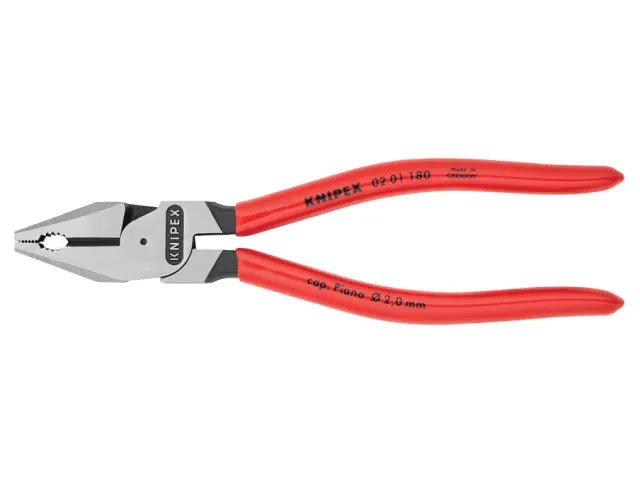 Knipex High Leverage Combination Pliers 180mm PVC Grip Cutting Capacity 2.5mm