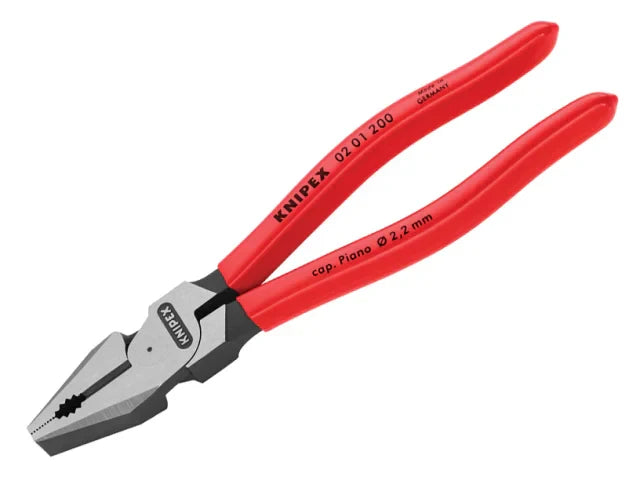 Knipex High Leverage Combination Pliers 200mm PVC Grip Cutting Capacity 2.5mm
