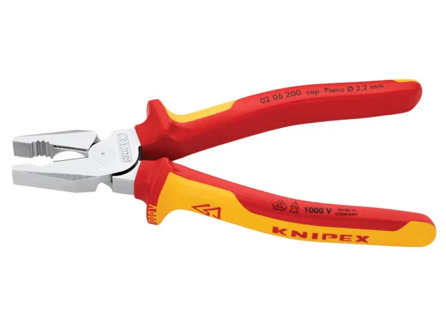 Knipex VDE High Leverage Combination Pliers 200mm Multi-Component Grips