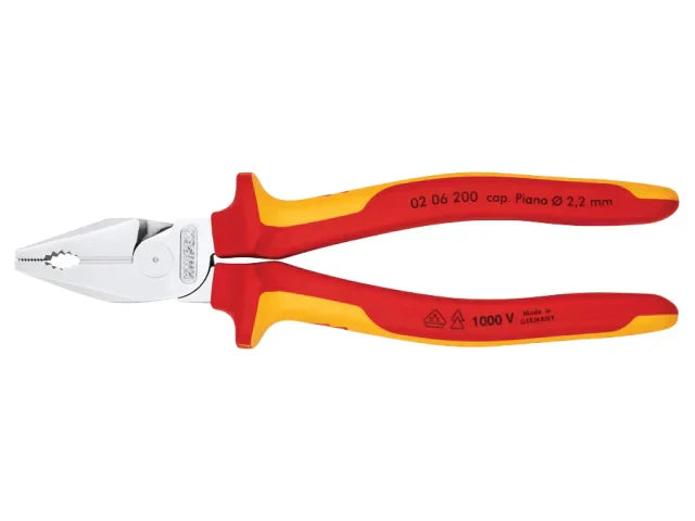 Knipex VDE High Leverage Combination Pliers 200mm Multi-Component Grips