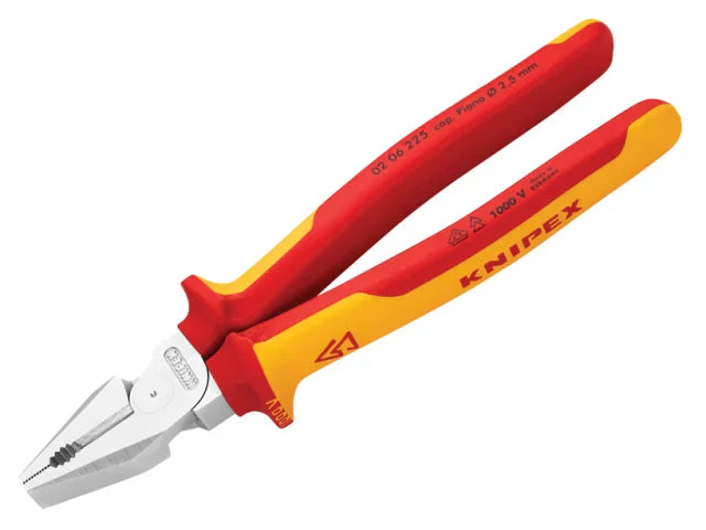 Knipex VDE High Leverage Combination Pliers 225mm Multi-Component Grips