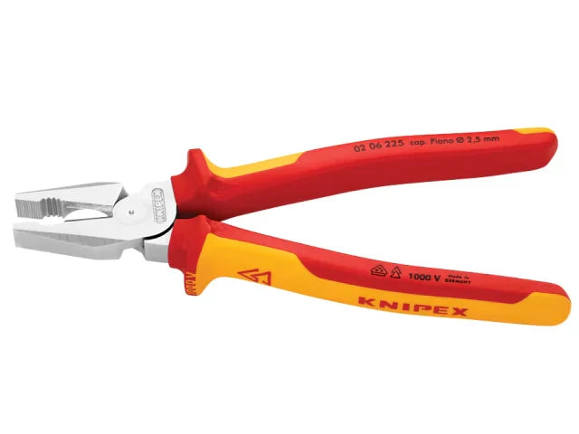Knipex VDE High Leverage Combination Pliers 225mm Multi-Component Grips