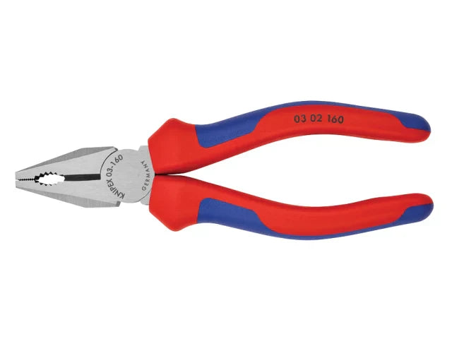 Knipex 03 02 Combination Pliers 160mm Multi-Component Grip Soft Handles