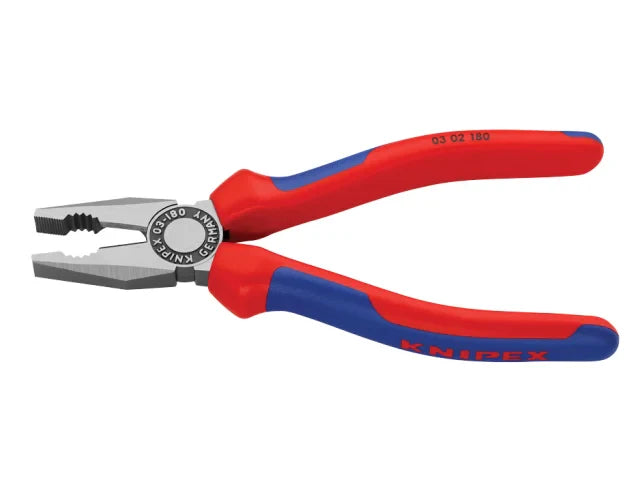 Knipex 03 02 Combination Pliers 180mm Multi-Component Grip Soft Handles