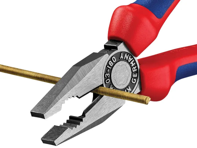 Knipex 03 02 Combination Pliers 180mm Multi-Component Grip Soft Handles