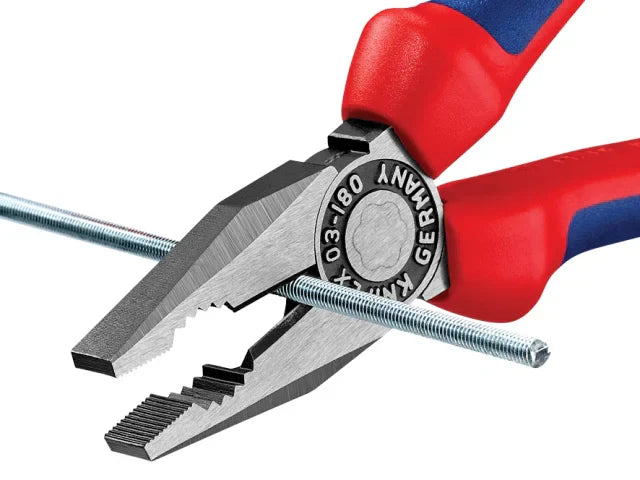 Knipex 03 02 Combination Pliers 180mm Multi-Component Grip Soft Handles