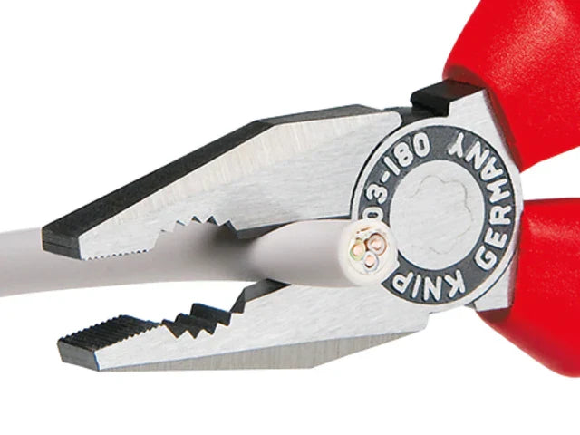 Knipex 03 02 Combination Pliers 180mm Multi-Component Grip Soft Handles