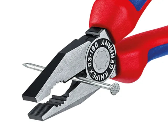 Knipex 03 02 Combination Pliers 180mm Multi-Component Grip Soft Handles