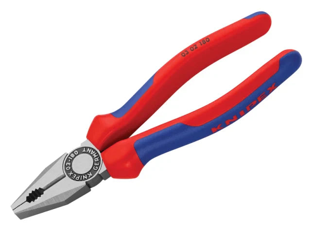 Knipex 03 02 Combination Pliers 180mm Multi-Component Grip Soft Handles