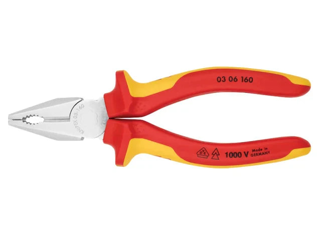 Knipex VDE Combination Pliers 160mm Multi-Component Grips 1000V Tested
