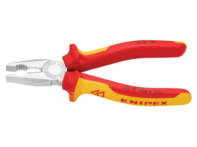 Knipex VDE Combination Pliers 180mm Insulated 1000V Cutting Capacity 12mm