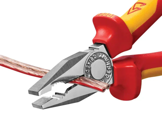 Knipex VDE Combination Pliers 180mm Insulated 1000V Cutting Capacity 12mm