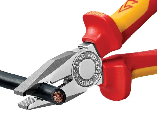 Knipex VDE Combination Pliers 180mm Insulated 1000V Cutting Capacity 12mm