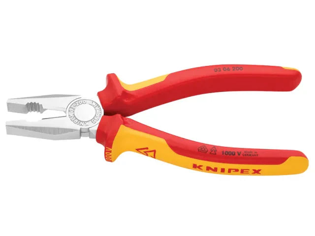 Knipex VDE Combination Pliers 200mm Insulated 1000V Cutting Capacity 3.8mm