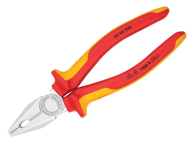 Knipex VDE Combination Pliers 200mm Insulated 1000V Cutting Capacity 3.8mm