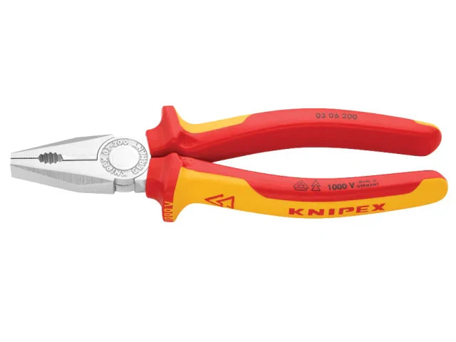 Knipex VDE Combination Pliers 200mm Insulated 1000V Cutting Capacity 3.8mm