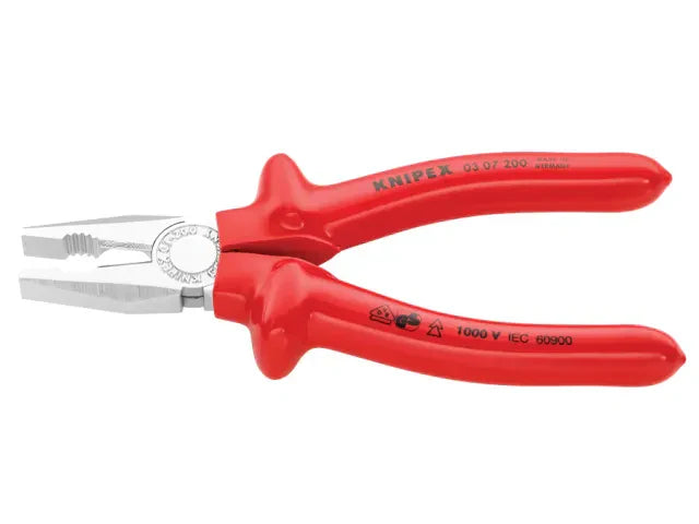 Knipex VDE Combination Pliers 200mm Dipped Handles 10,000V Tested Durable