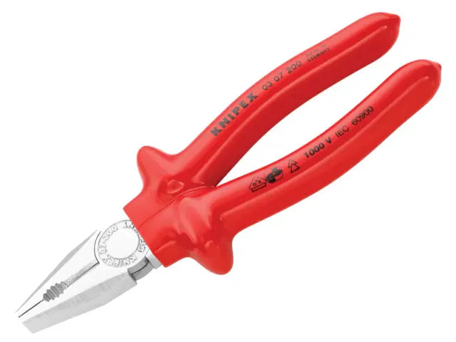 Knipex VDE Combination Pliers 200mm Dipped Handles 10,000V Tested Durable