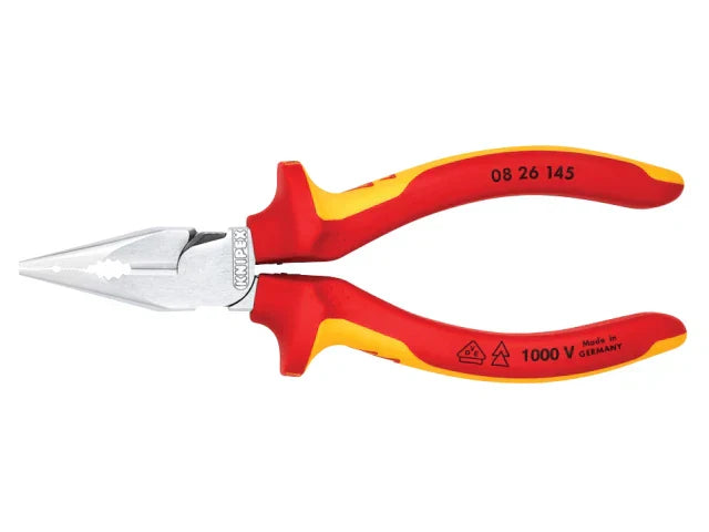 Knipex VDE High Leverage Needle Nose Pliers 145mm Slim Head Anti-Twist