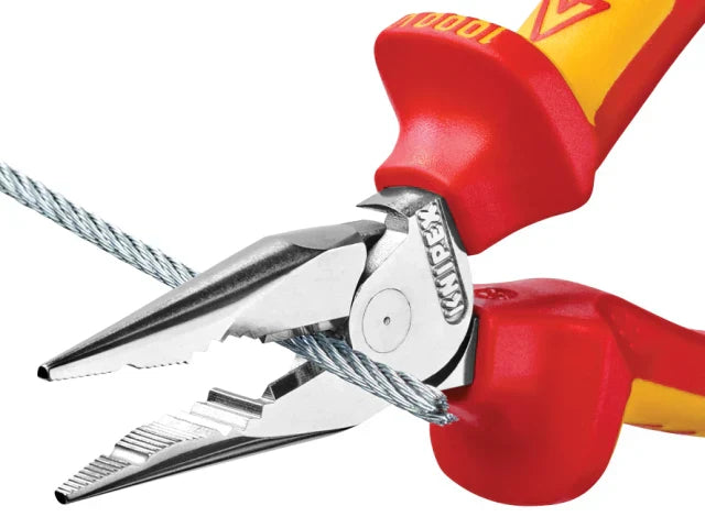 Knipex VDE High Leverage Needle Nose Pliers 145mm Slim Head Anti-Twist
