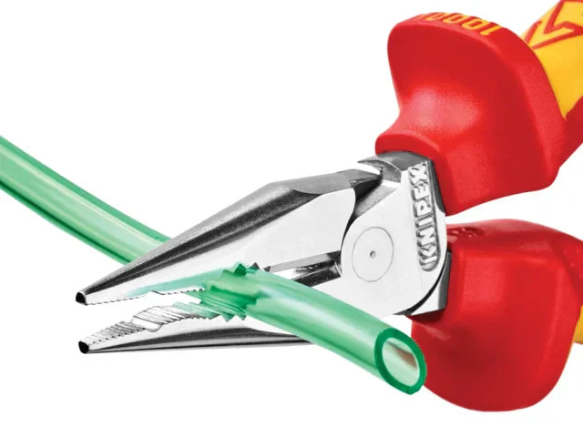 Knipex VDE High Leverage Needle Nose Pliers 145mm Slim Head Anti-Twist