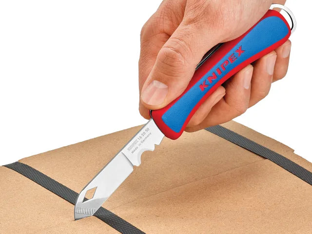 Knipex Electrician's Folding Knife Stainless Steel Blade Ergonomic Handle 80mm