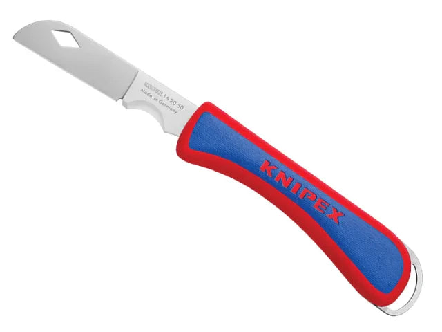 Knipex Electrician's Folding Knife Stainless Steel Blade Ergonomic Handle 80mm