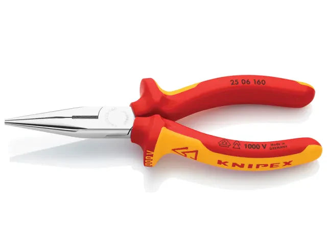 Knipex VDE Snipe Nose Side Cutting Pliers 160mm Multi-Component Grips