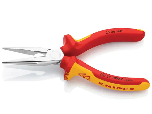 Knipex VDE Snipe Nose Side Cutting Pliers 160mm Multi-Component Grips