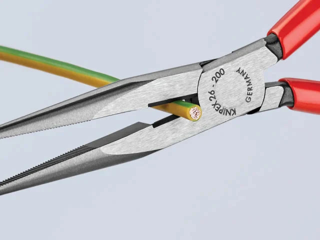 Knipex 200mm Long Snipe Nose Side Cutting Pliers with PVC Grips 26 Series