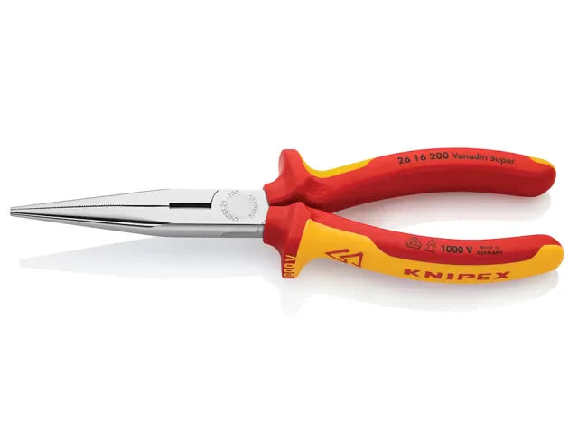 Knipex VDE Long Snipe Nose Side Cutting Pliers 200mm Insulated 1000V
