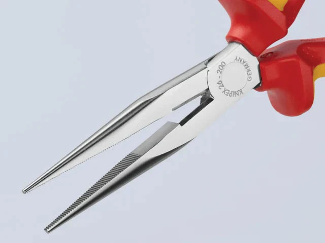 Knipex VDE Long Snipe Nose Side Cutting Pliers 200mm Insulated 1000V