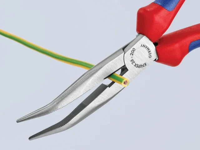 Knipex 26 21 200 Bent Snipe Nose Side Cutting Pliers 200mm Multi-Component Grip