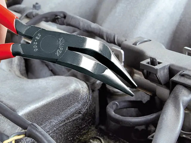Knipex 200mm Bent Nose Pliers Forged Steel 70Â° Angled Head Non-Slip Handles