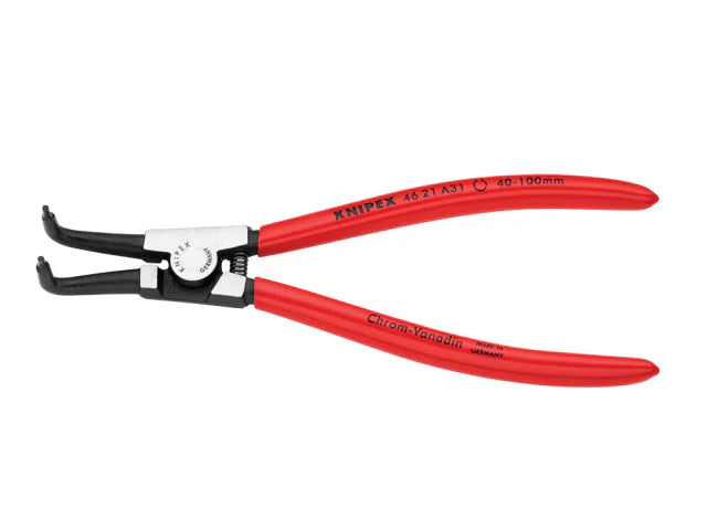 Knipex 46 21 External Circlip Pliers 90Â° Bent Tip 200mm 40-100mm Grip