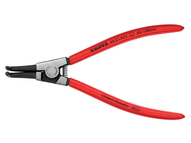 Knipex 46 21 External Circlip Pliers 90Â° Bent Tip 200mm 40-100mm Grip