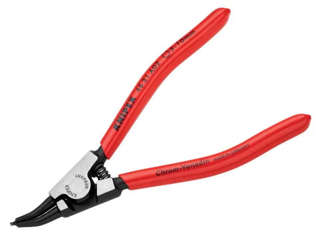Knipex 46 31 External Circlip Pliers 45Â° Bent Tip 3-10mm 130mm Comfort Grip