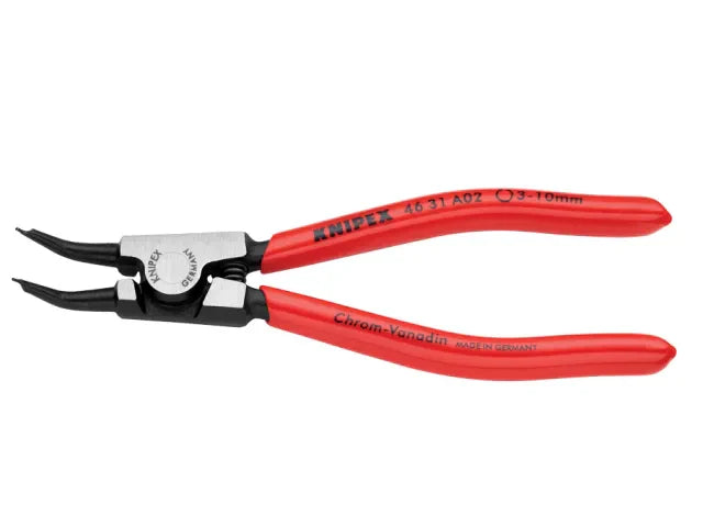 Knipex 46 31 External Circlip Pliers 45Â° Bent Tip 3-10mm 130mm Comfort Grip