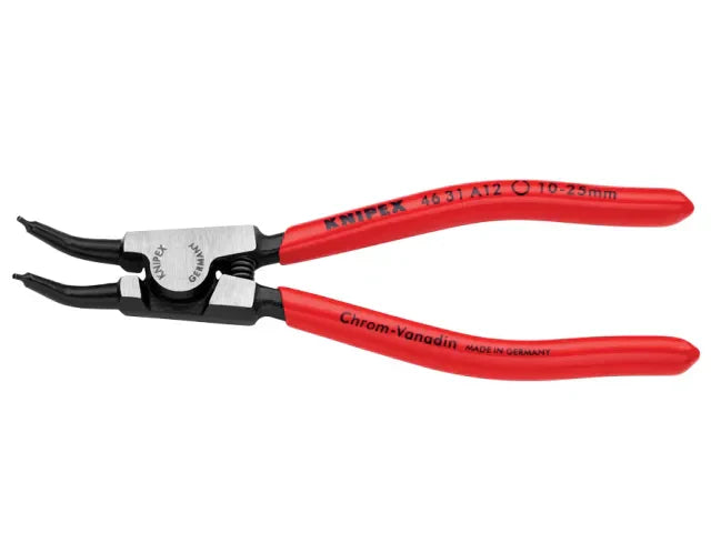 Knipex 46 31 External Circlip Pliers 45Â° Bent Tip 10-25mm 130mm Handle