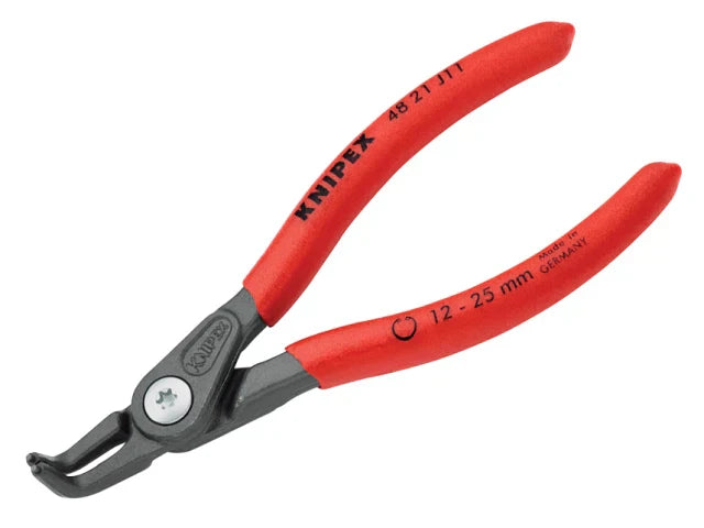 Knipex 48 21 Internal Circlip Pliers 90Â° Bent 12-25mm 130mm Comfort Grip