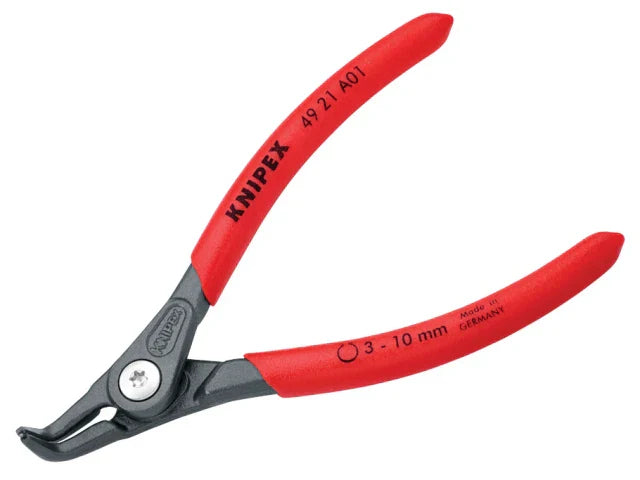 Knipex 49 21 External Circlip Pliers 90Â° Bent Tip 3-10mm 130mm Length
