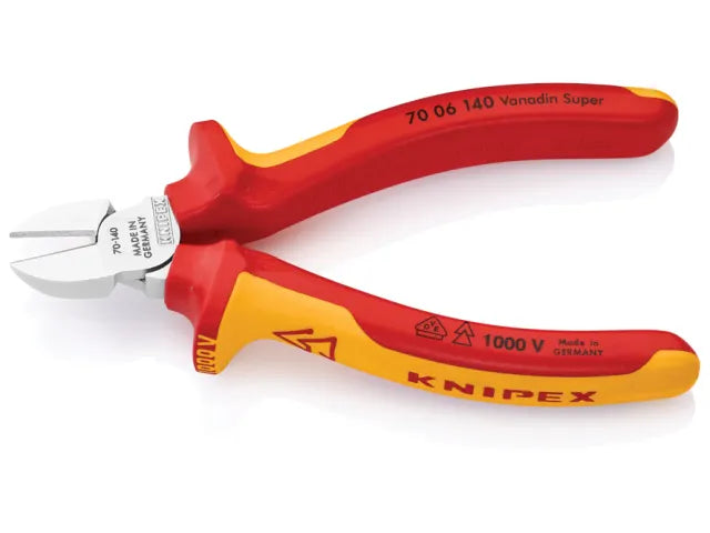 Knipex VDE Diagonal Cutter 140mm Multi-Component Grips Induction Hardened